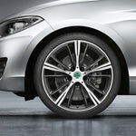 Adesivo decorativo per mozzo ruota modello quadrifoglio auto 4 in 1 argento, diametro: 5,8 cm, Four Leaf Clover Pattern Silver