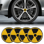 Adesivo decorativo per mozzo ruota auto 4 in 1, diametro: 5,8 cm, Black + Yellow