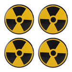 Adesivo decorativo per mozzo ruota auto 4 in 1, diametro: 5,8 cm, Black + Yellow
