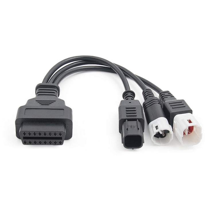 Cavo adattatore OBD II 3 pin + 4 pin + 6 pin a 16 pin per moto per Honda / Yamaha, For Honda / Yamaha (Black)
