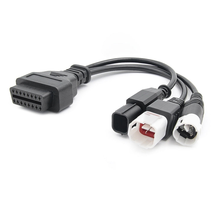 Cavo adattatore OBD II 3 pin + 4 pin + 6 pin a 16 pin per moto per Honda / Yamaha, For Honda / Yamaha (Black)