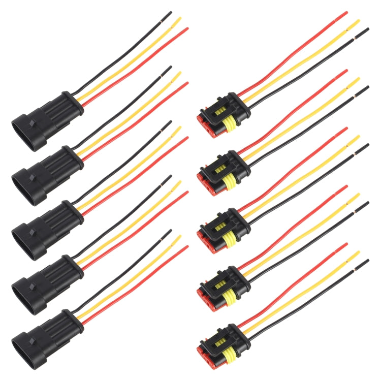10 pezzi 2P Spina impermeabile per auto Connettore per auto, lunghezza: 10 cm, 3P