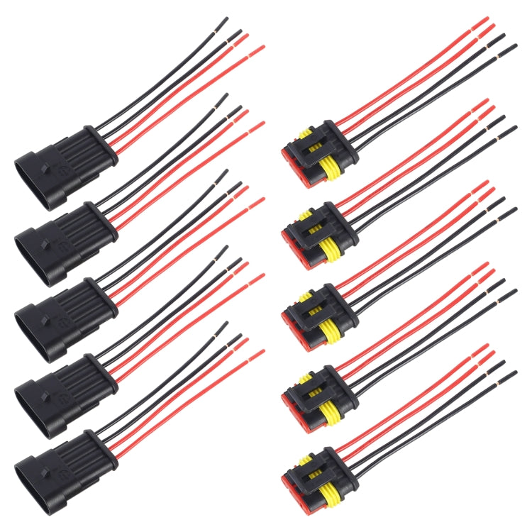 10 pezzi 3P Spina impermeabile per auto Connettore per auto, lunghezza: 10 cm, 4P