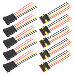 10 pezzi 4P Connettore per auto con spina impermeabile per auto, lunghezza: 10 cm, 5P