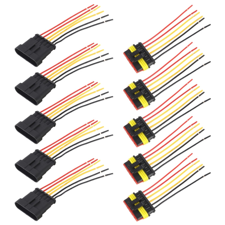 10pcs 5P Spina impermeabile per auto Connettore per auto, lunghezza ： 10 cm, 6P