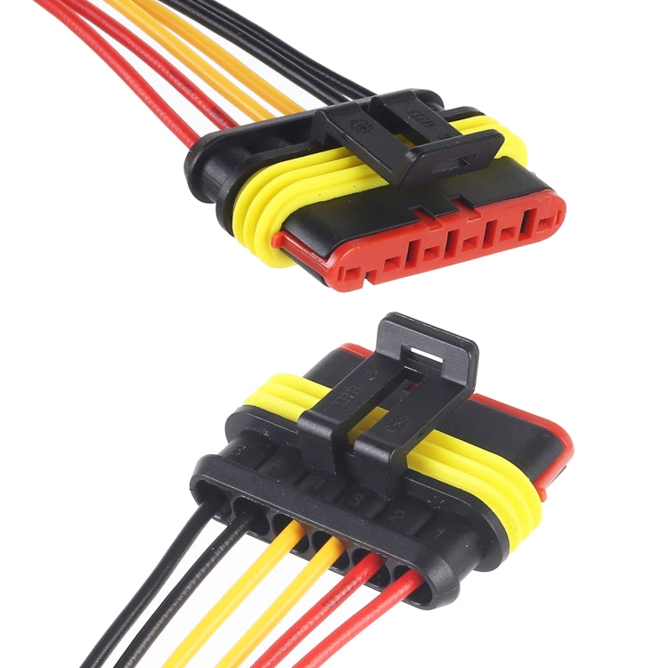 10pcs 5P Spina impermeabile per auto Connettore per auto, lunghezza ： 10 cm, 6P