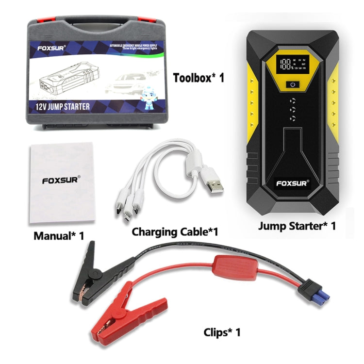 FOXSUR FJS-600 Alimentatore multifunzionale per avviamento di emergenza per auto, FJS-600