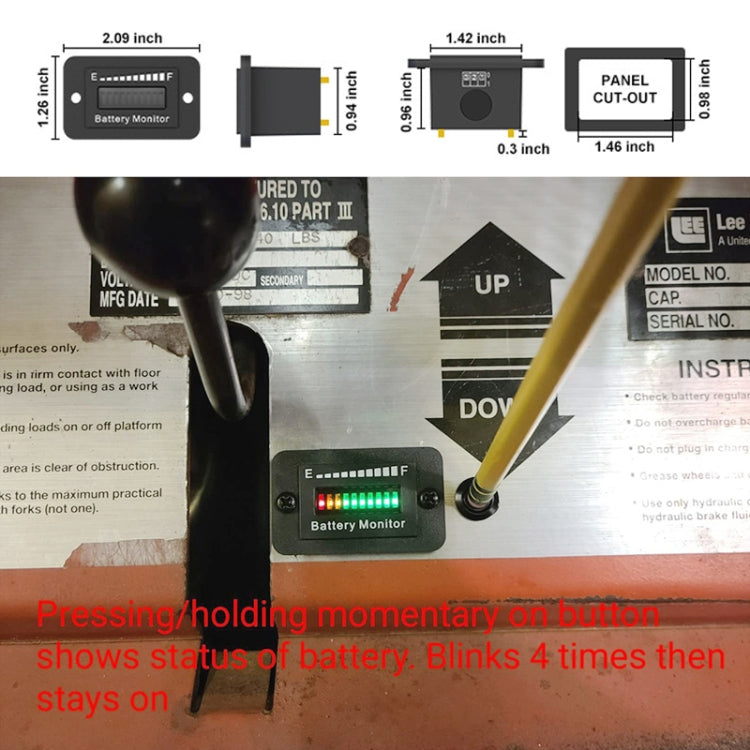 BM210 Veicoli elettrici/carrelli da golf Indicatore di batteria a LED Tensione regolabile 12V-72V, BM210