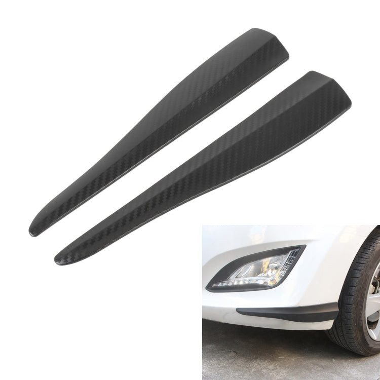 1 paio di strisce paraurti in silicone per auto in fibra di carbonio, stile: corto, Carbon Fiber