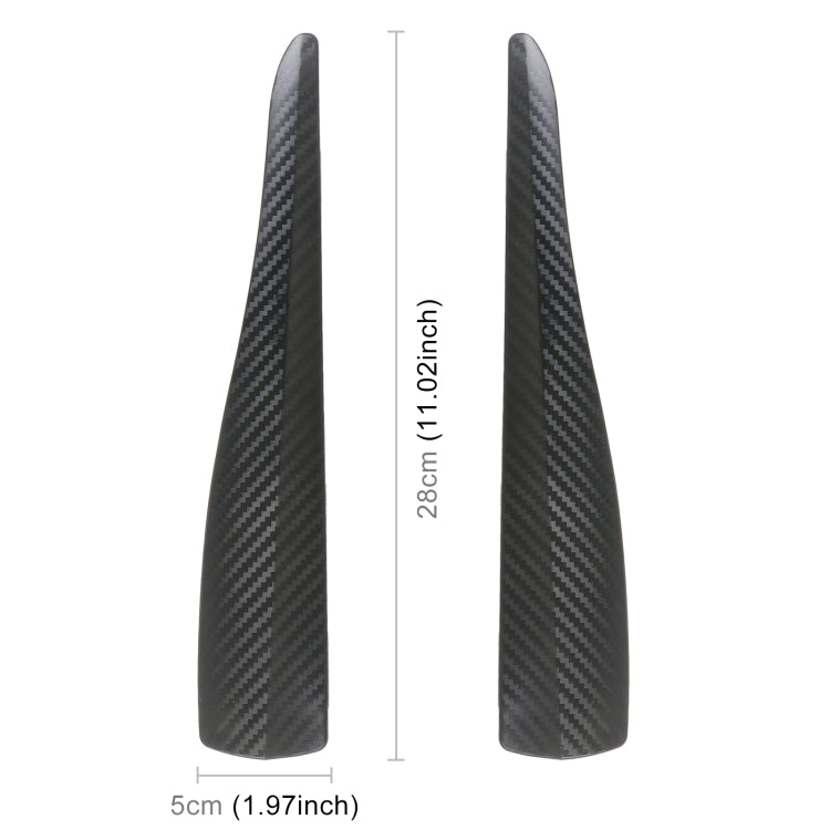 1 paio di strisce paraurti in silicone per auto in fibra di carbonio, stile: corto, Carbon Fiber
