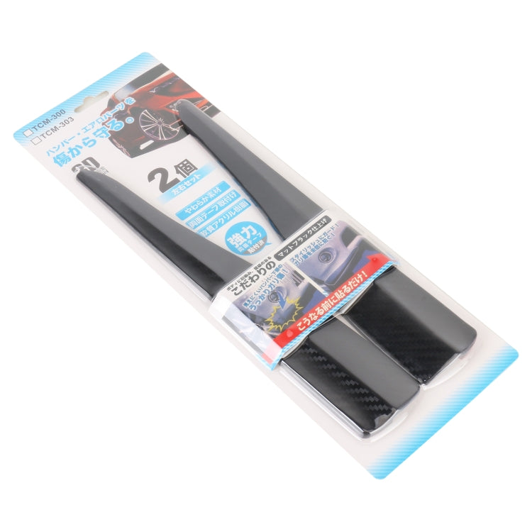1 paio di strisce paraurti in silicone per auto in fibra di carbonio, stile: corto, Carbon Fiber