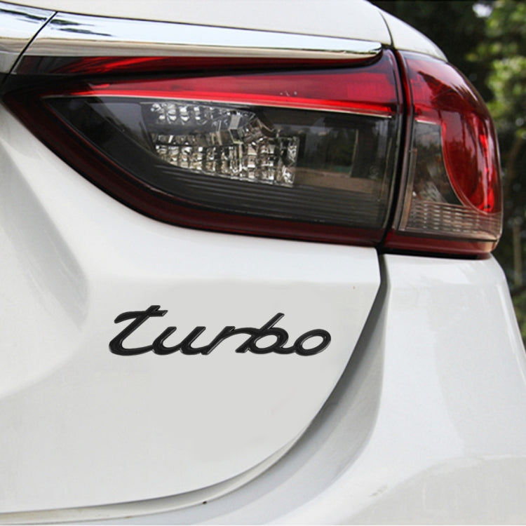 Auto TURBO Adesivi decorativi personalizzati in lega di alluminio, dimensioni: 13x3x0,3 cm