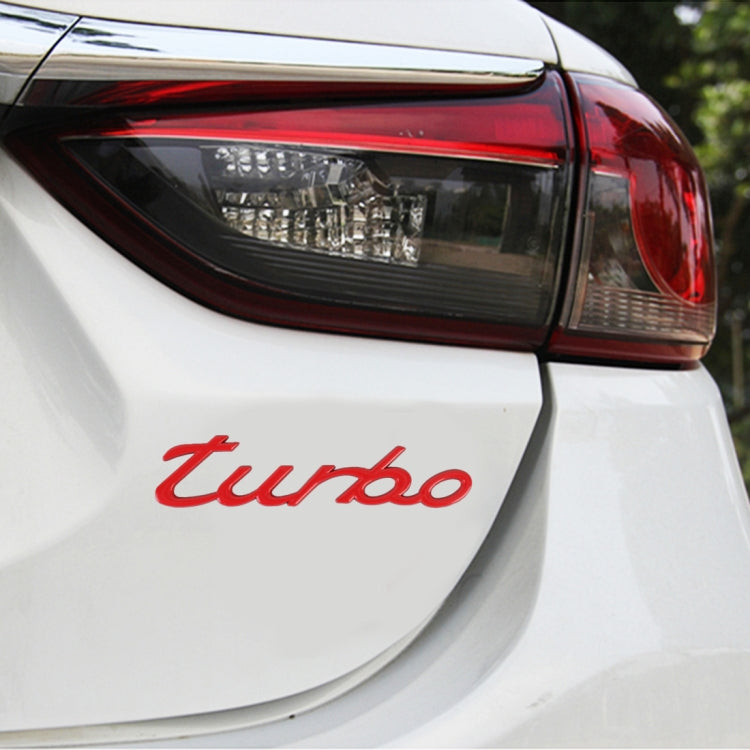 Auto TURBO Adesivi decorativi personalizzati in lega di alluminio, dimensioni: 13x3x0,3 cm