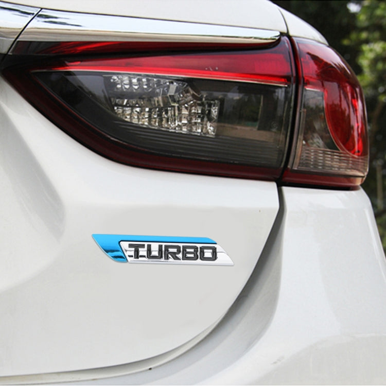 1 paio di adesivi decorativi personalizzati in lega di alluminio per auto Turbo, dimensioni: 11,5 x 2,5 x 0,5 cm, Turbo