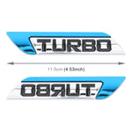 1 paio di adesivi decorativi personalizzati in lega di alluminio per auto Turbo, dimensioni: 11,5 x 2,5 x 0,5 cm, Turbo