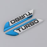 1 paio di adesivi decorativi personalizzati in lega di alluminio per auto Turbo, dimensioni: 11,5 x 2,5 x 0,5 cm, Turbo