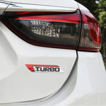 1 paio di adesivi decorativi personalizzati in lega di alluminio per auto Turbo, dimensioni: 11,5 x 2,5 x 0,5 cm, Turbo