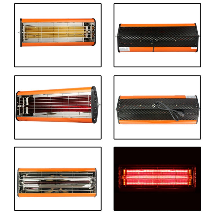 220V 1050W Luce di calore Asciugatore a infrarossi Vernice spray Riscaldamento Lampada polimerizzante Riscaldatore per cabina di cottura, spina americana, 1050W, US Plug