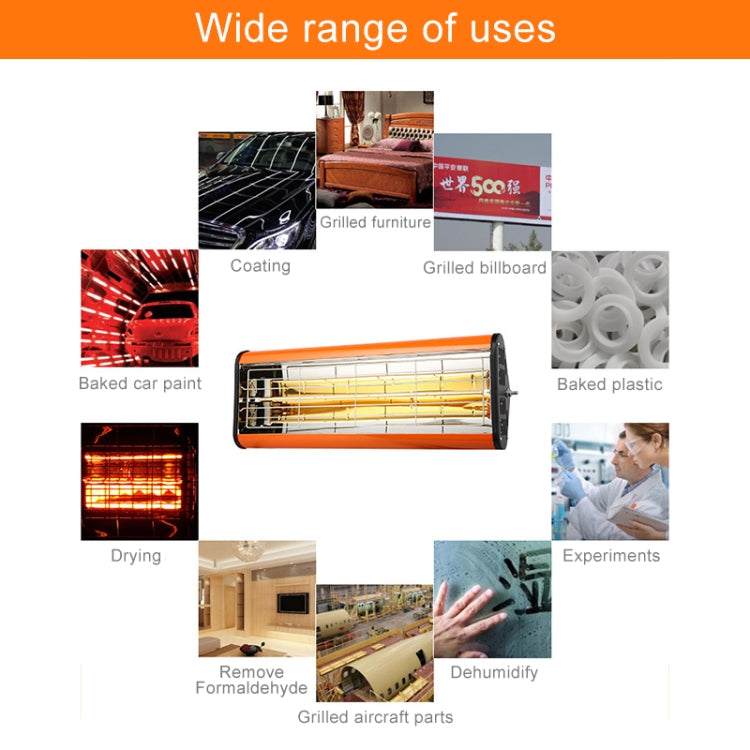 220 V 1050 W Luce di calore Essiccatore a infrarossi Vernice spray Riscaldamento Lampada polimerizzante Riscaldatore per cabina di cottura, presa UK, 1050W, UK Plug