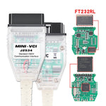 Cavo diagnostico singolo USB-OBD2 a 16 pin MINI VCI FT232RL per Toyota TIS Techstream, FT232RL