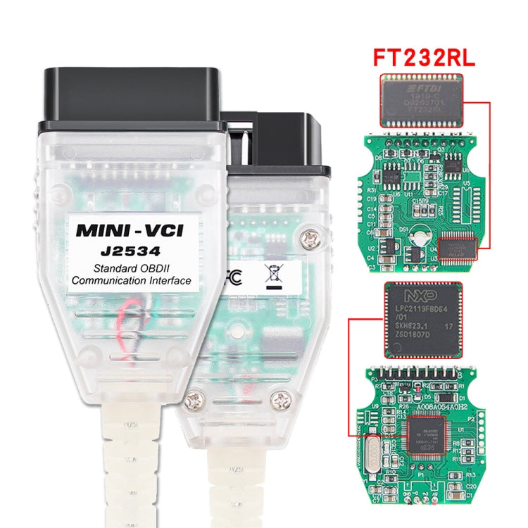 Cavo diagnostico singolo USB-OBD2 a 16 pin MINI VCI FT232RL per Toyota TIS Techstream, FT232RL