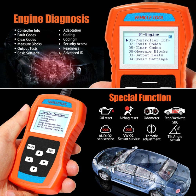 VAG506M Mini lettore di codici per auto OBD2 Strumento diagnostico rilevatore di guasti, versione dell'Europa meridionale, VAG506M , Southern European Version