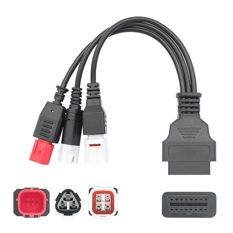 Adattatore cavo OBDII femmina 3 in 1 per moto Honda Yamaha