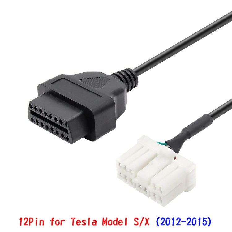 Per Tesla Model X / S 2012-2015 Cavo adattatore OBDII a 12 pin, OBDII to 12 Pin