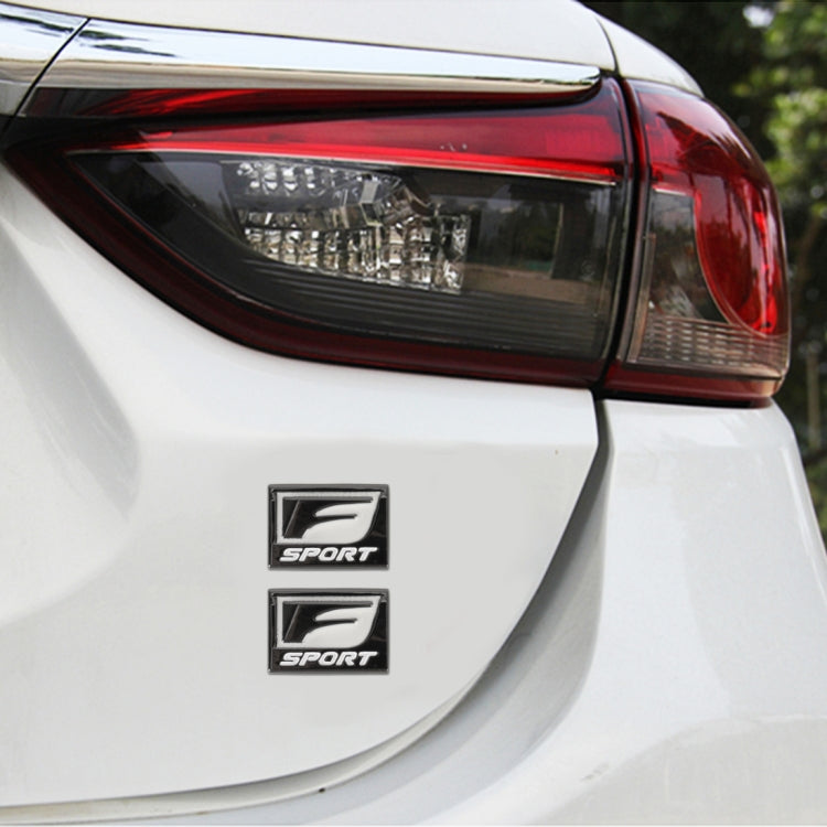 2 adesivi decorativi personalizzati per auto tipo D F-SPORT in lega di alluminio, dimensioni: 3,8x2,8x0,4 cm, Size:3.8x2.8x0.4cm
