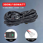 D0034 Cablaggio per luce interruttore impermeabile rotondo per fuoristrada da 300 W, D0034