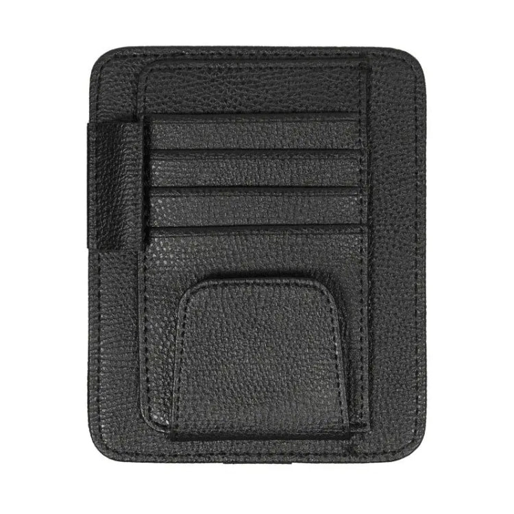 Porta occhiali multifunzionale con motivo litchi per auto, porta banconote per visiera parasole, Glasses Holder