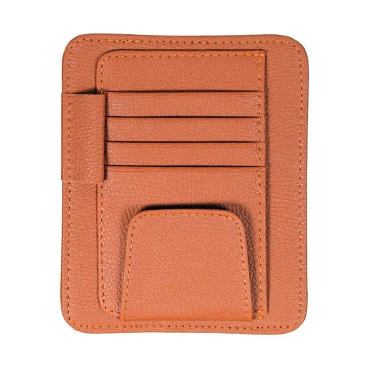 Porta occhiali multifunzionale con motivo litchi per auto, porta banconote per visiera parasole, Glasses Holder