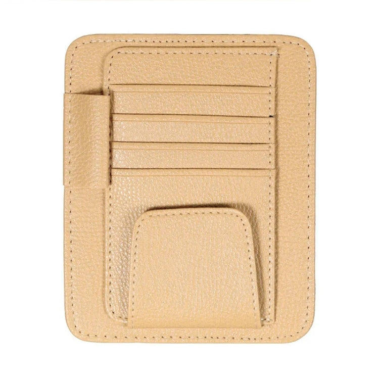 Porta occhiali multifunzionale con motivo litchi per auto, porta banconote per visiera parasole, Glasses Holder