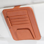 Porta occhiali multifunzionale con motivo litchi per auto, porta banconote per visiera parasole, Glasses Holder