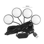 Luce d'atmosfera LED colorata per auto 4 in 1 USB RGB Foot, Colorful