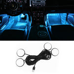 Luce d'atmosfera LED RGB per auto 4 in 1 USB, Ice Blue Light, Pink Light, White Light