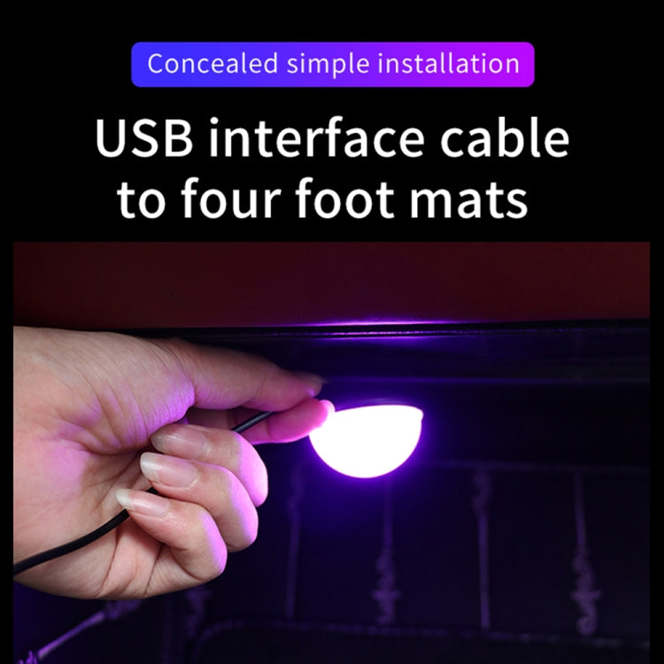 Luce d'atmosfera LED RGB per auto 4 in 1 USB, Ice Blue Light, Pink Light, White Light