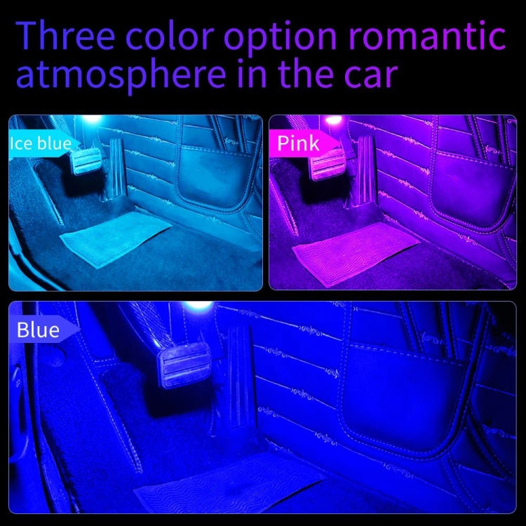 Luce d'atmosfera LED RGB per auto 4 in 1 USB, Ice Blue Light, Pink Light, White Light