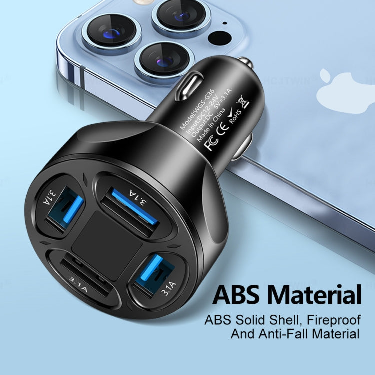 Caricabatteria da auto con display digitale WGS-G36 3.1A 4 in 1 con voltmetro, WGS-G36
