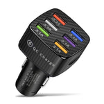 Caricabatteria da auto luminescente USB BK-360 6 in 1 QC3.0+3.1A, BK-360