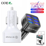 Caricabatteria da auto luminescente USB BK-360 6 in 1 QC3.0+3.1A, BK-360