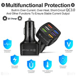 Caricabatteria da auto luminescente USB BK-360 6 in 1 QC3.0+3.1A, BK-360