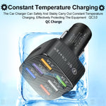 Caricabatteria da auto luminescente USB BK-360 6 in 1 QC3.0+3.1A, BK-360