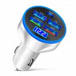 WGS-G37 Caricatore per auto a ricarica super veloce con display digitale 5 in 1 con voltmetro, WGS-G37
