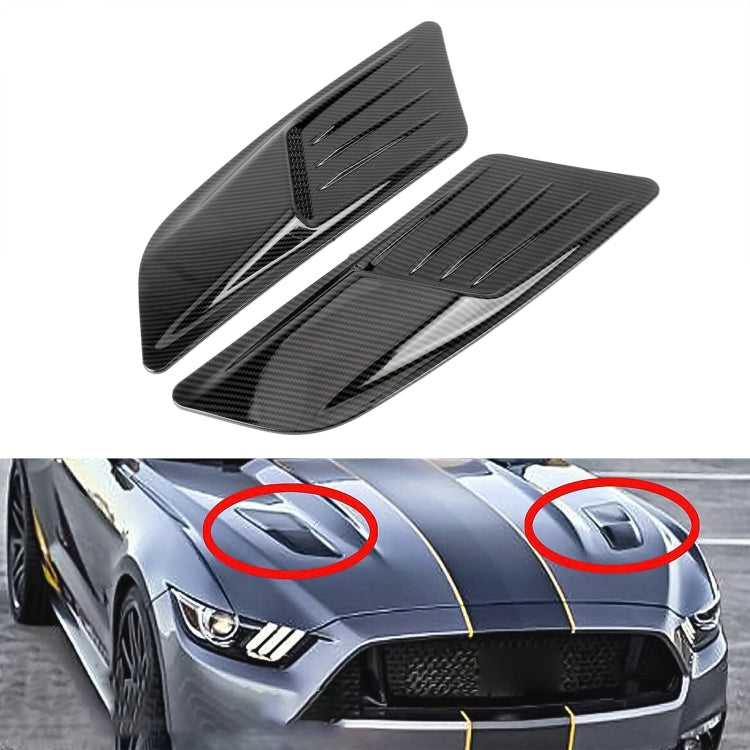 HD-713 1 paio di adesivi decorativi per cofano auto, adesivi per prese d'aria per parafanghi (fibra di carbonio), Carbon Fiber