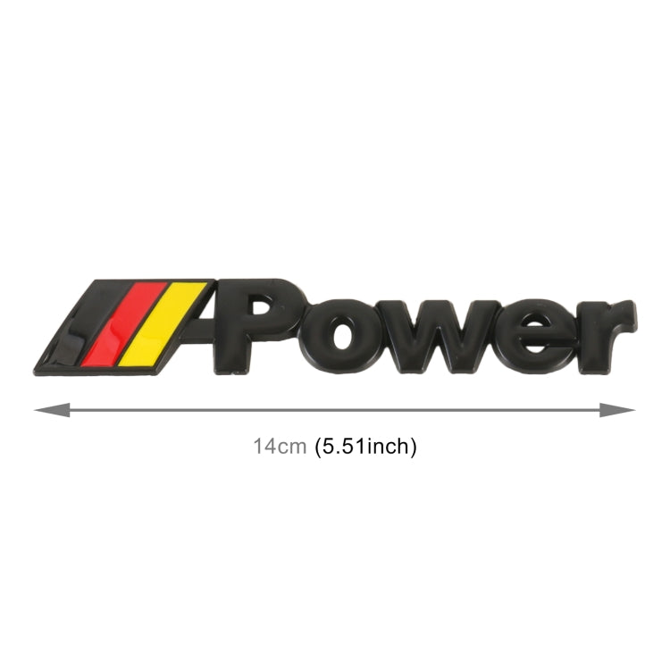 Adesivi decorativi personalizzati in metallo potente stile bandiera Germania per auto, dimensioni: 14x3x0,3 cm, Germany Flag Style Power