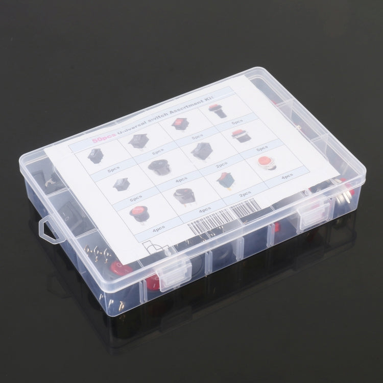 Kit di assortimento di pulsanti dell'interruttore di alimentazione universale da 50 pezzi