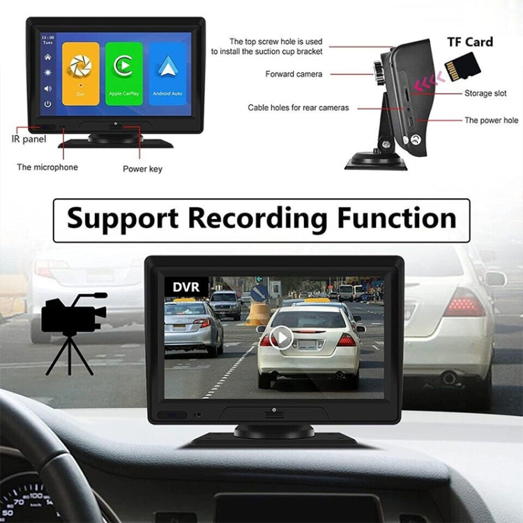 P702D Navigatore per auto wireless con display touch portatile da 7 pollici Registratore di guida intelligente a doppia lente, P702D