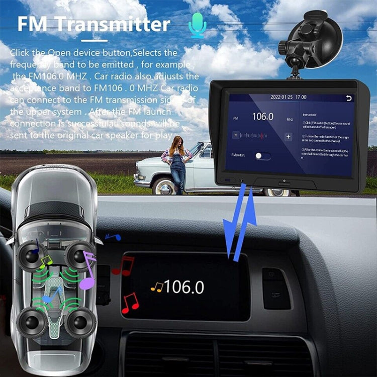 P702D Navigatore per auto wireless con display touch portatile da 7 pollici Registratore di guida intelligente a doppia lente, P702D