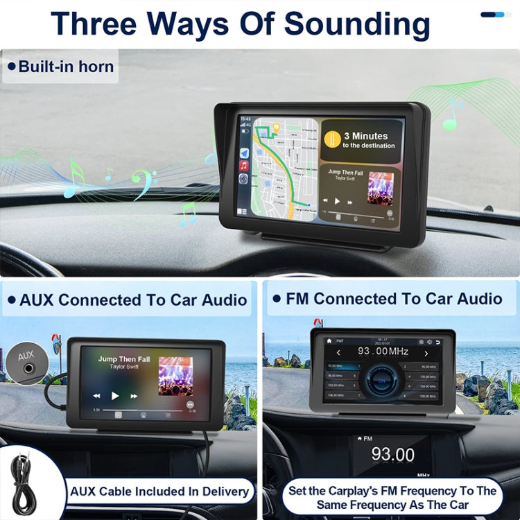 P701S Navigatore per auto wireless con display touch portatile da 7 pollici Smart CarPlay Bluetooth Immagine di retromarcia, P701S